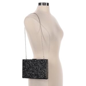 Kate Spade Black and Silver Glitter Clutch